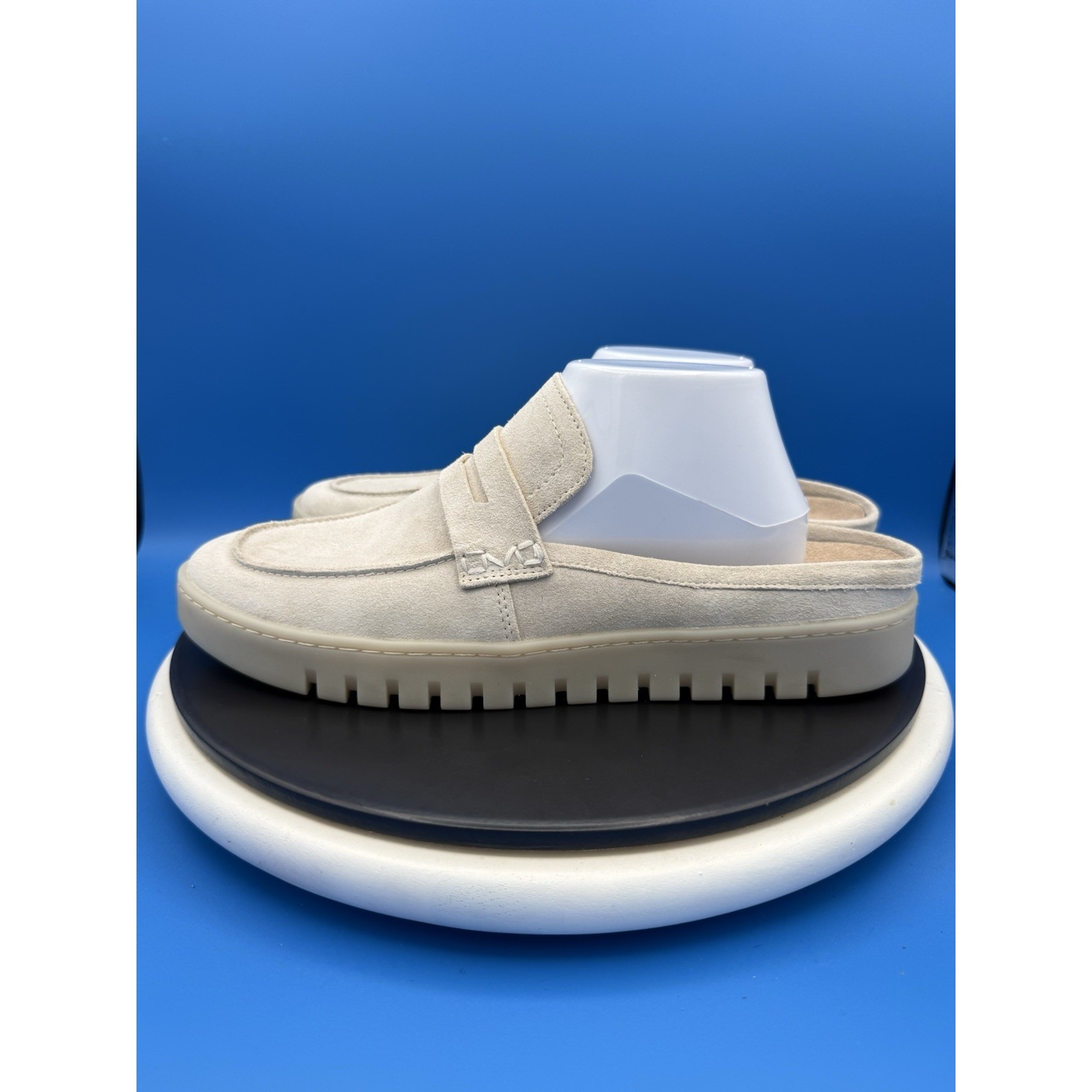 Vionic Uptown Mule 2 Womens Sz 11 Slip On Orthotic Penny Loafer Parchment White